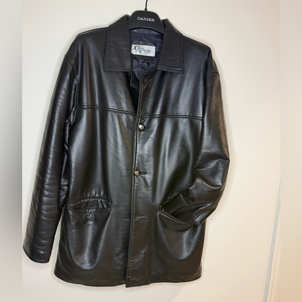 Armani Collezioni Men's Black Leather Jacket